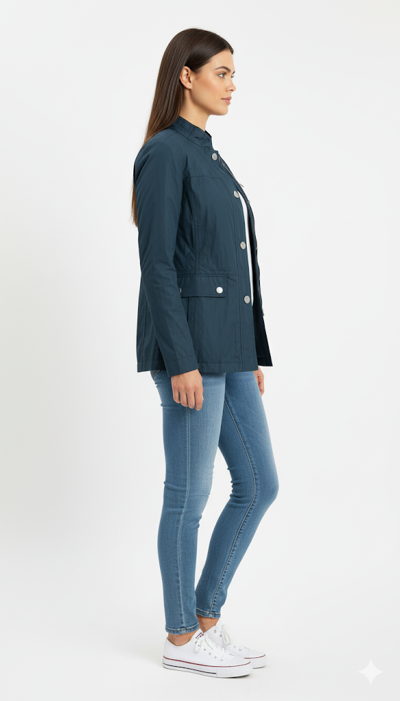 Women's Teal Moto Utility Jacket