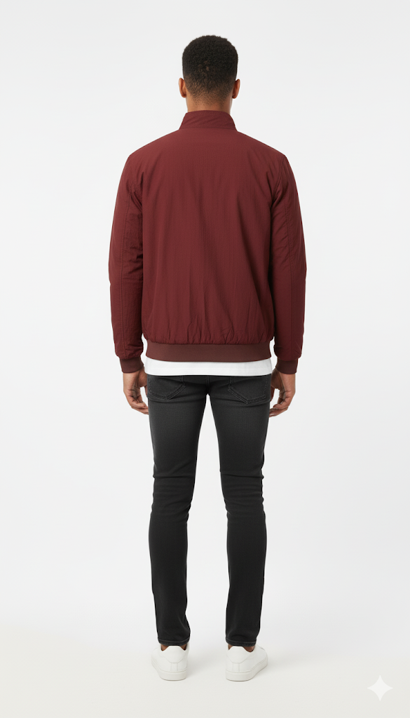 Maroon Utility Bomber Jacket