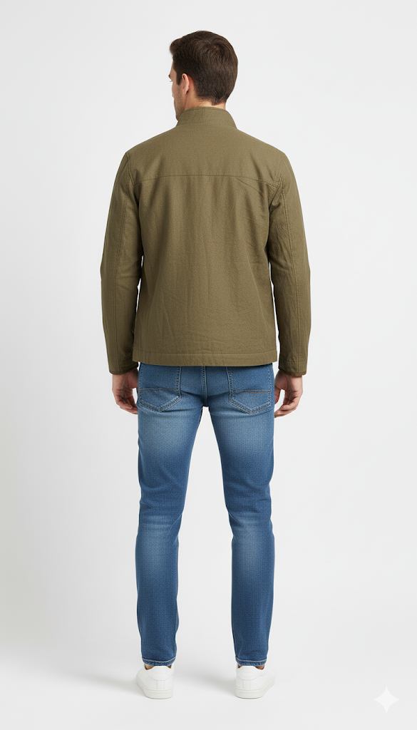 Olive Quilted Harrington Jacket