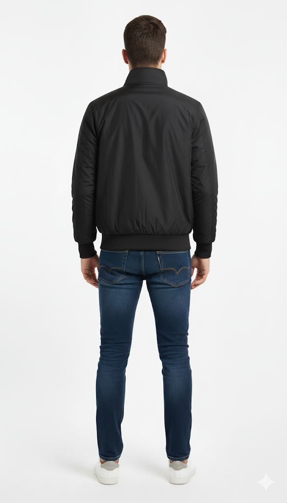 Black Racing Stripe Windbreaker