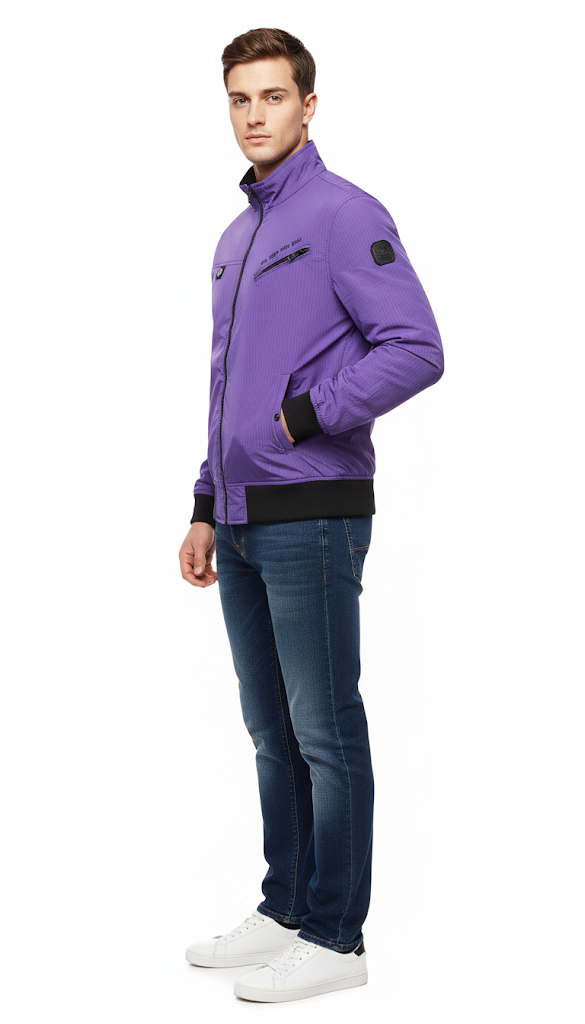 Purple Technical Graphic Bomber