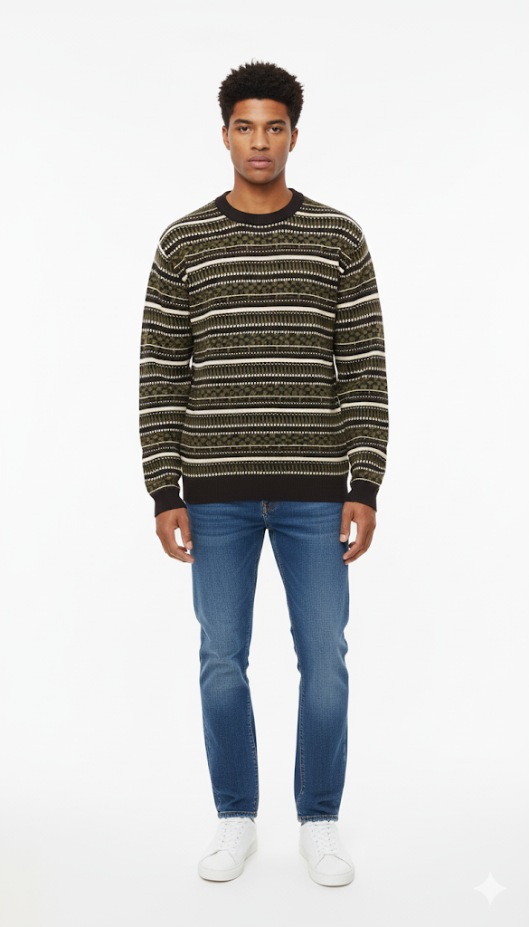 Intricate Fair Isle Crewneck Sweater
