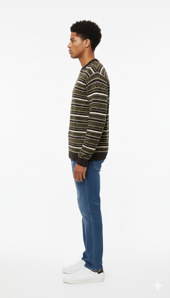 Intricate Fair Isle Crewneck Sweater