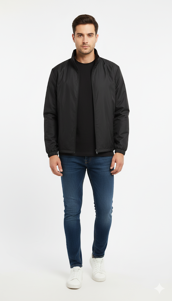 Sleek Black Harrington Jacket