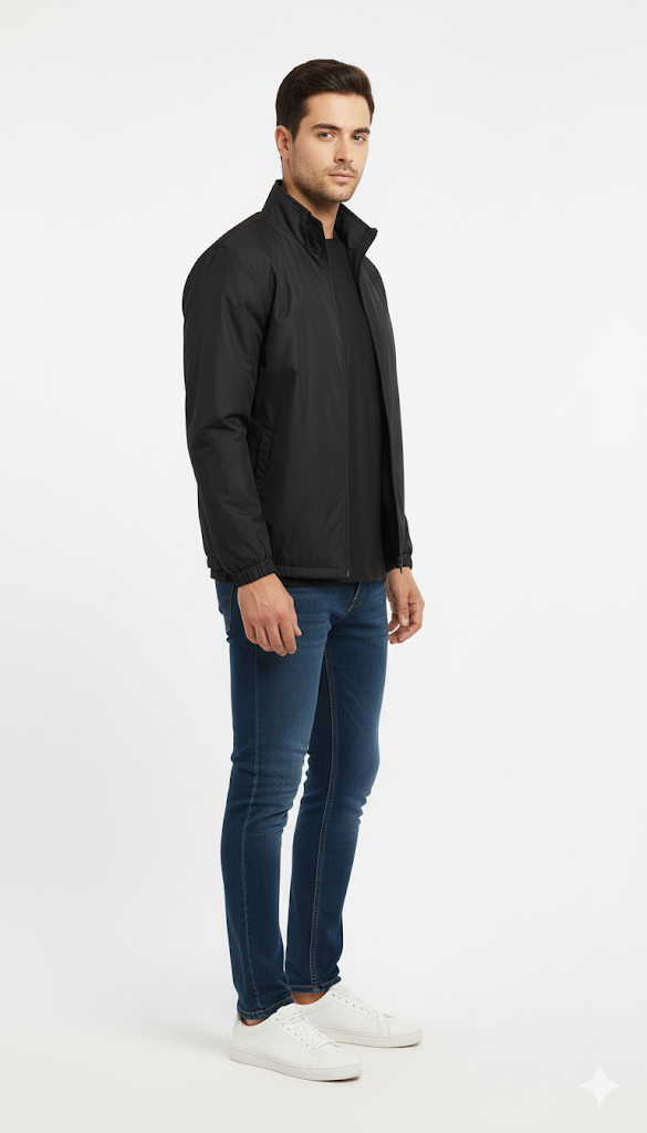 Sleek Black Harrington Jacket