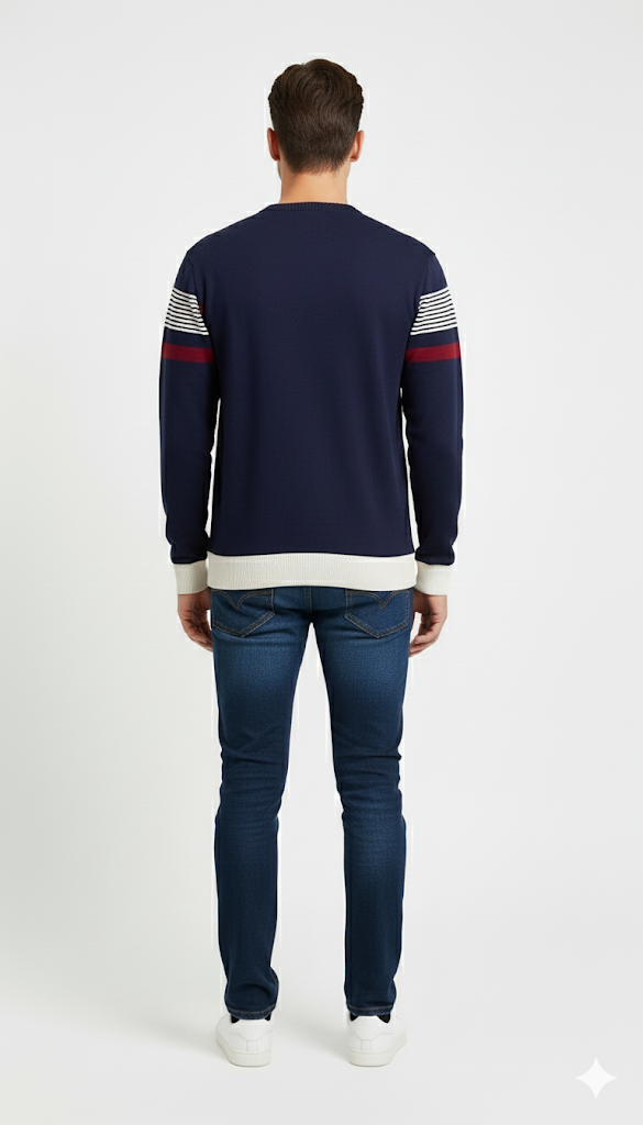 Horizontal Striped Fair Isle Sweatshirt
