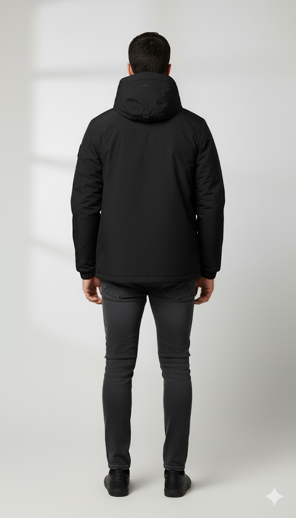 Men's Urban Utility Black Hooded Jacket