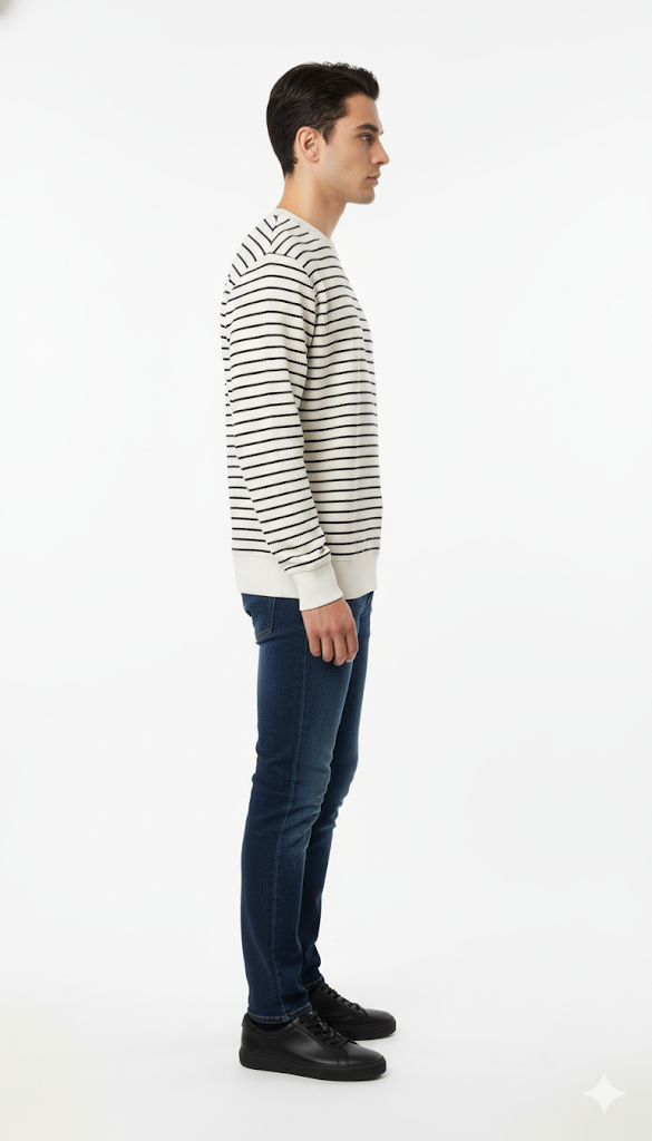 Men's Classic Striped Crew Neck Sweatshirt