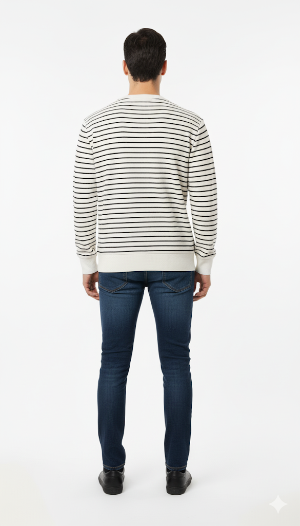 Men's Classic Striped Crew Neck Sweatshirt