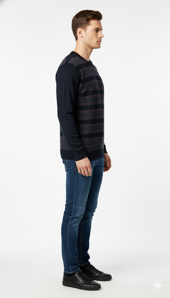 Men's Plain Black Crewneck Sweatshirt