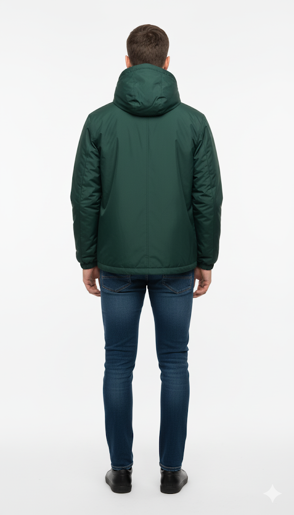 Forest Green Casual Hooded Jacket