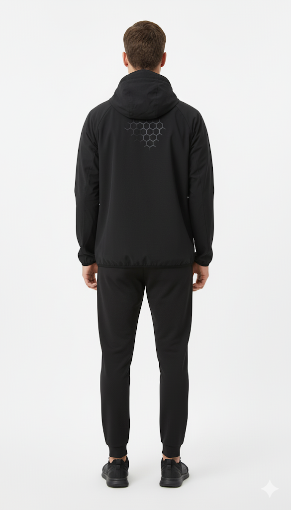 Black Minimalist Active Hoody