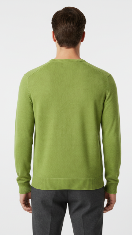 Men's Textured Knit Raglan Sweater - Apple Green