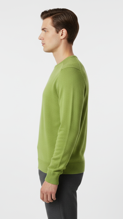 Men's Textured Knit Raglan Sweater - Apple Green