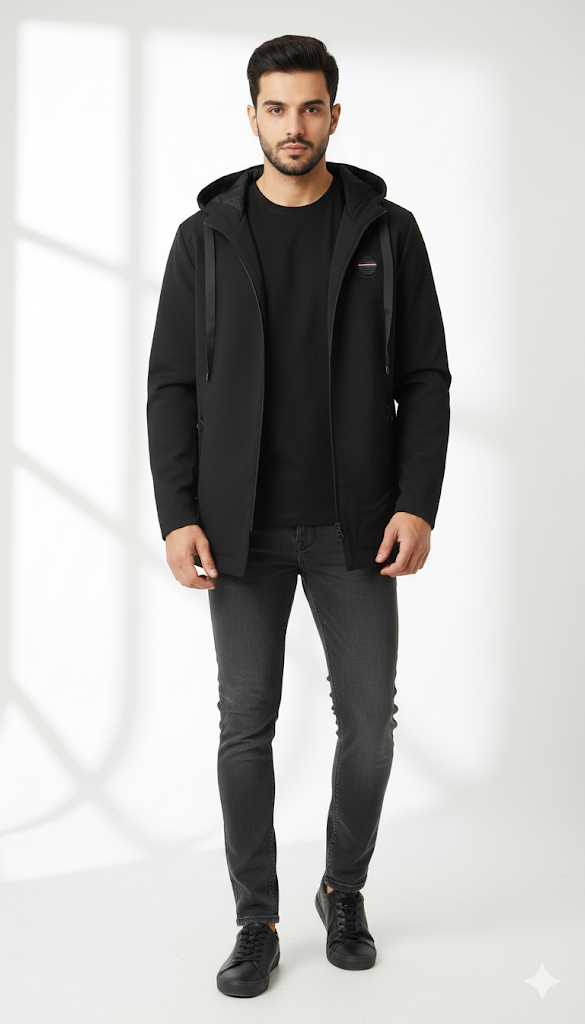 Minimalist Hooded Zip-Up Jacket