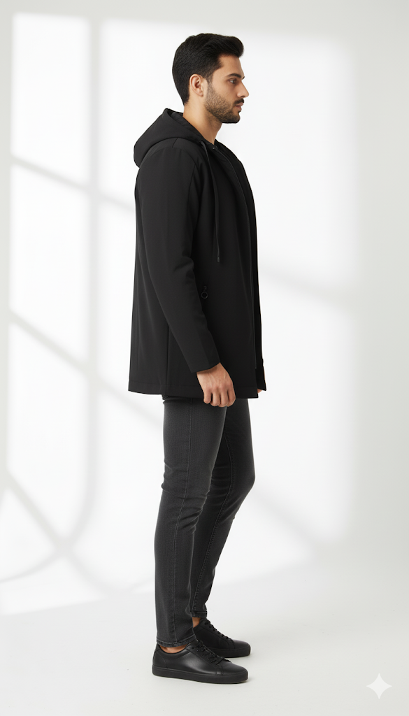 Minimalist Hooded Zip-Up Jacket