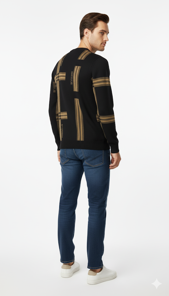 Stylish Plaid Knit Sweater for Men