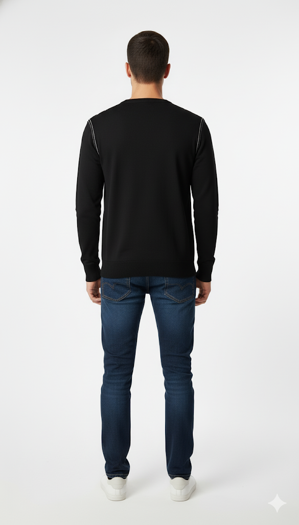 Modern Geometric Knit Sweatshirt