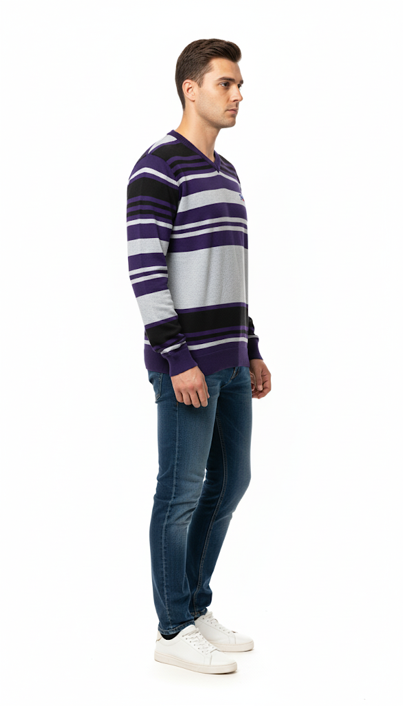 Bold Striped V-Neck Knit