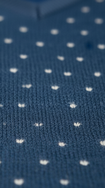 Men's Dotted Jacquard V-Neck Sweater - Denim Blue
