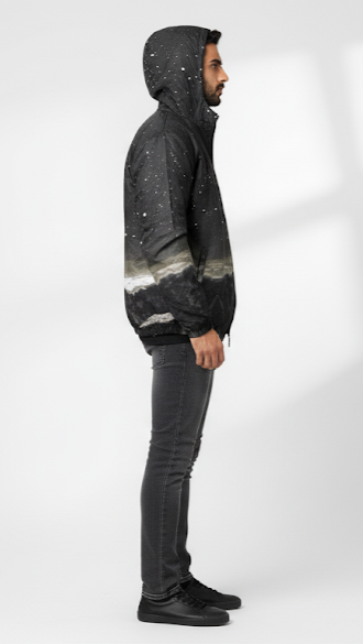 Starry Night Landscape Bomber Jacket