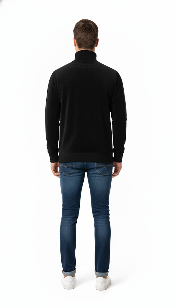 Classic Black Turtleneck Sweatshirt