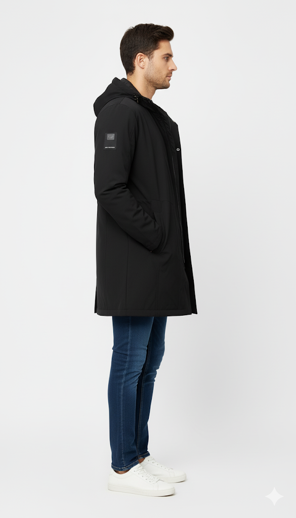 Black Mid-Length Technical Parka