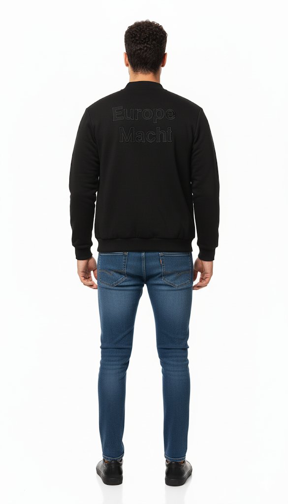 Black Sweatshirt-Style Bomber