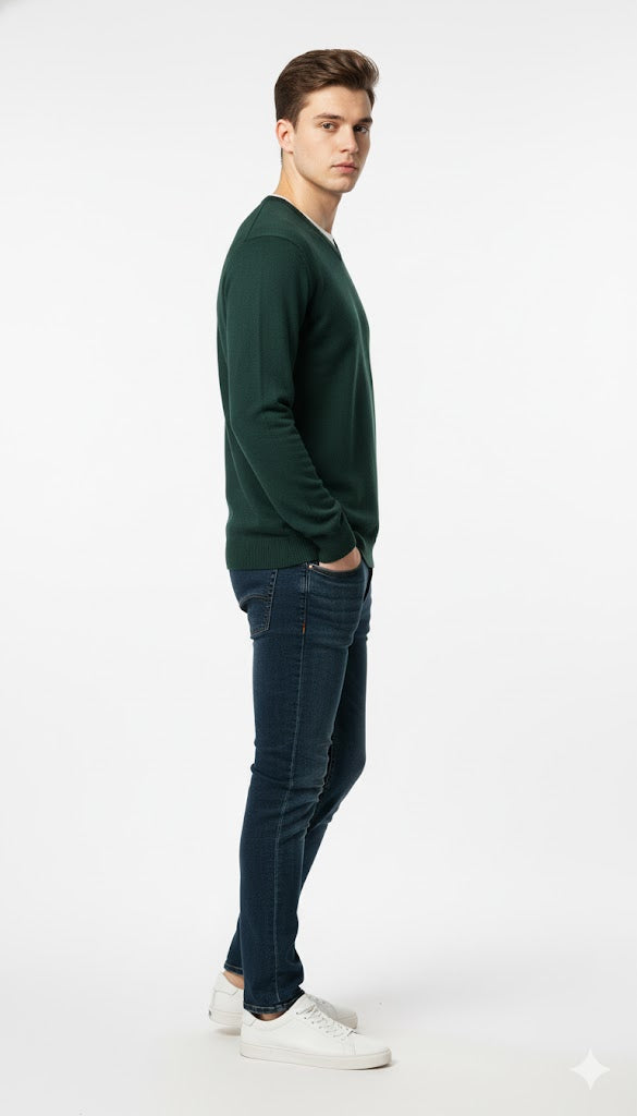Men's Solid Olive Green Sweatshirt