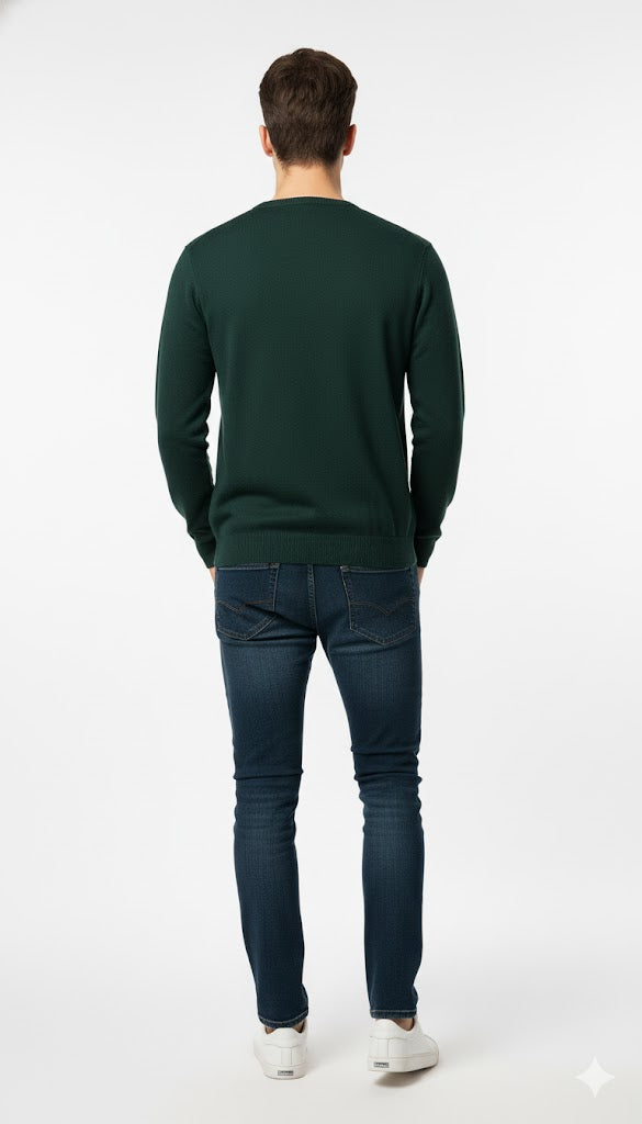 Men's Solid Olive Green Sweatshirt