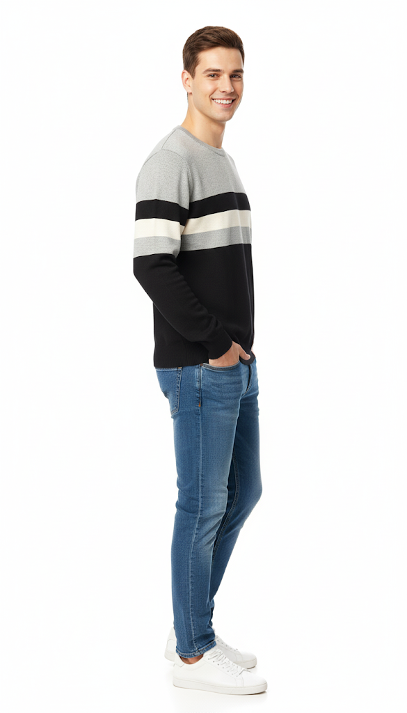 Retro Color Block Pullover