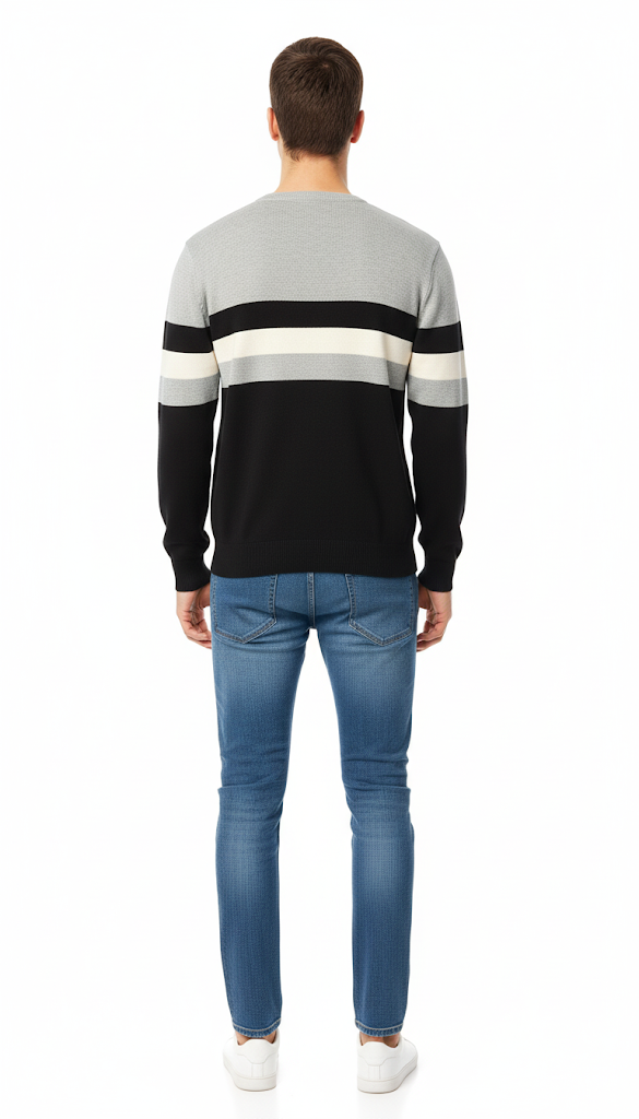 Retro Color Block Pullover
