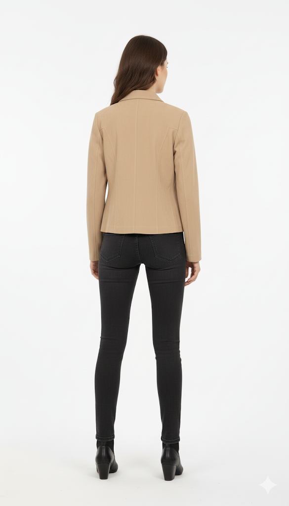 Women's Tan Suede-Effect Jacket