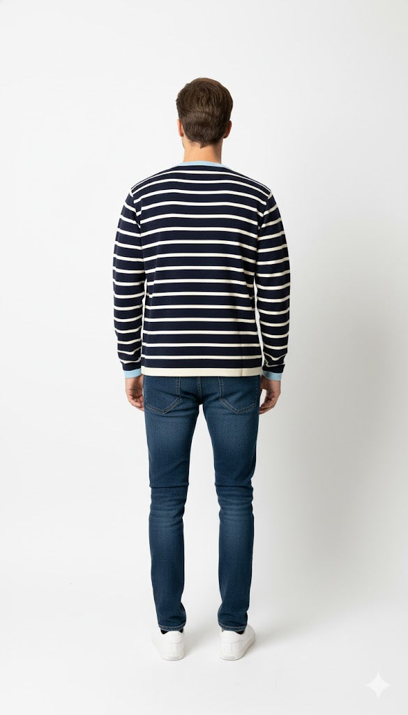Classic Striped Knit Sweatshirt