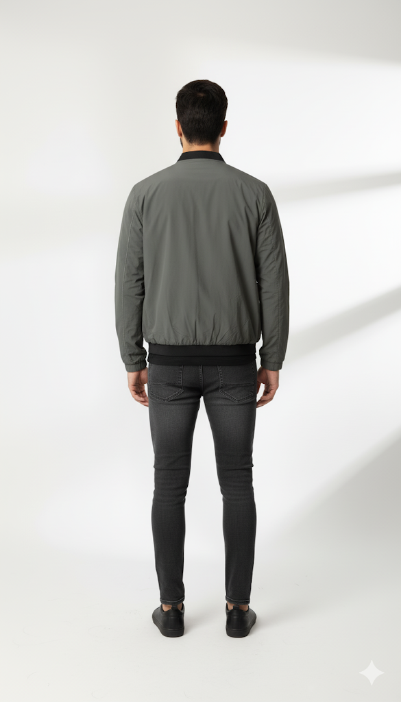 Contemporary Gray Bomber Jacket