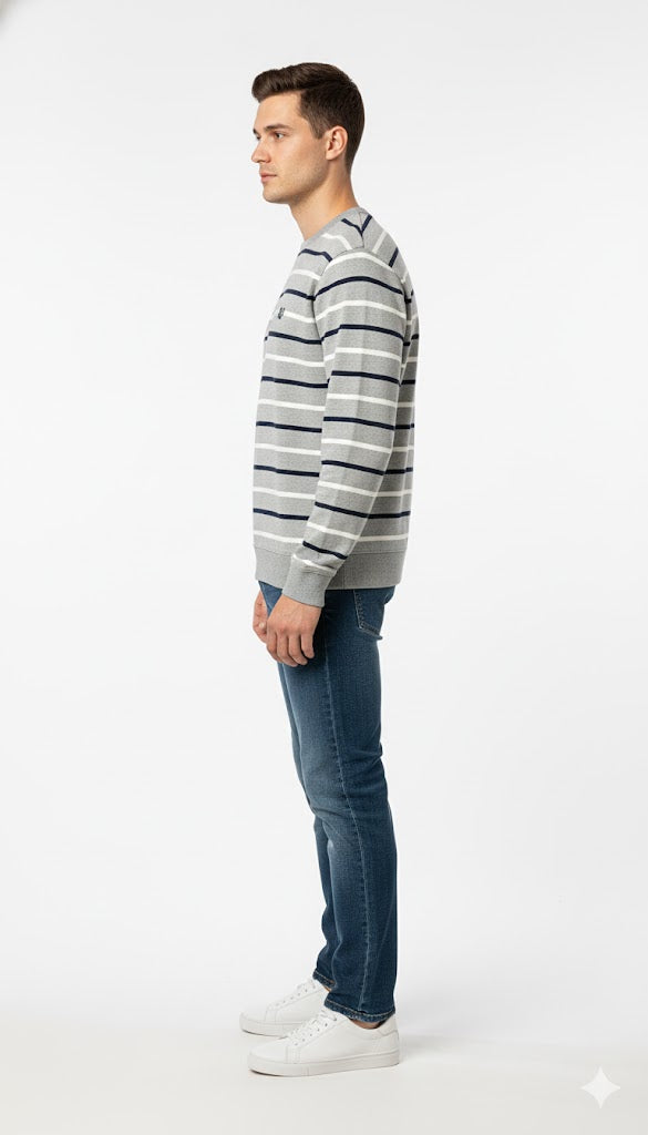 Men's Classic Striped Crewneck Pullover