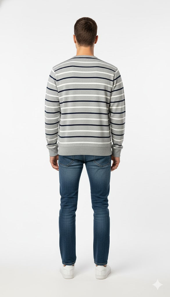 Men's Classic Striped Crewneck Pullover