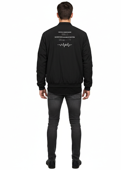 Black Minimalist Bomber
