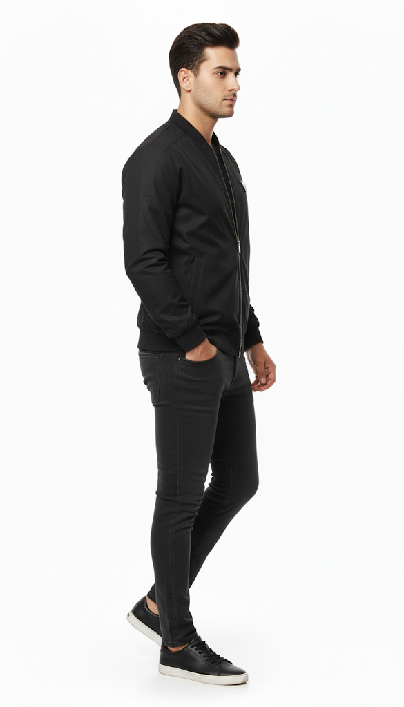 Black Bomber with Metal Badge