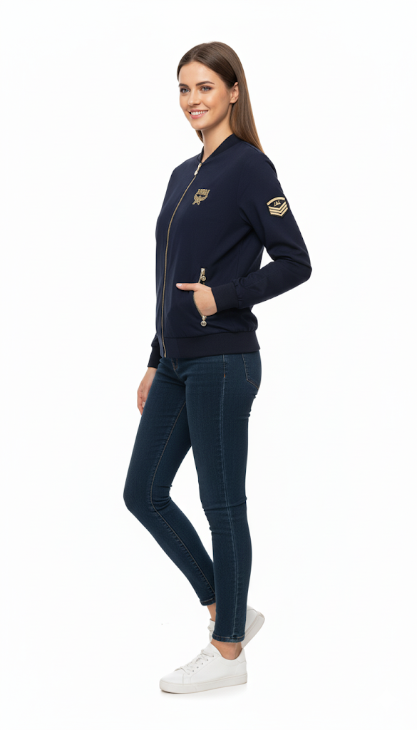 Women's Navy Badge Bomber