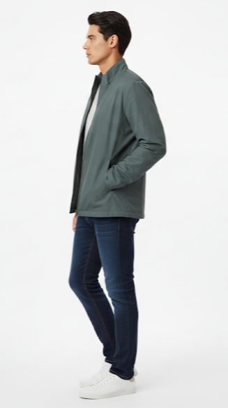 Slate Green Lightweight Harrington