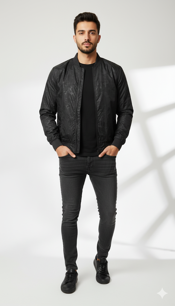 Tonal Camouflage Bomber Jacket