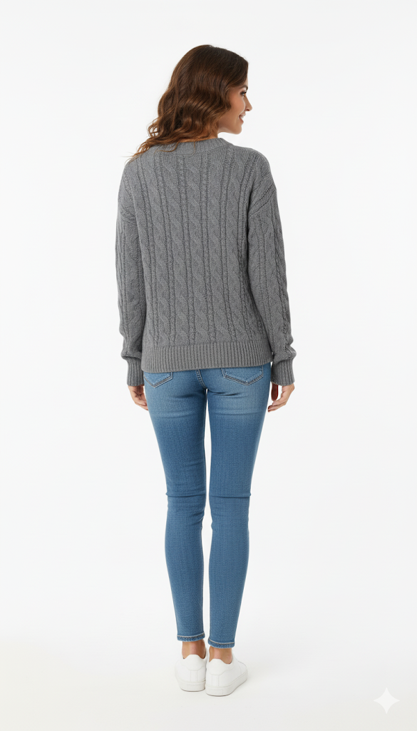 Women's Classic Cable Knit Crewneck