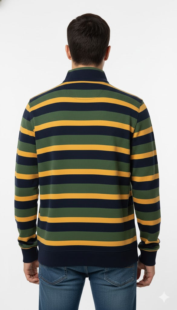 Men's Bold Stripe Quarter-Zip Pullover