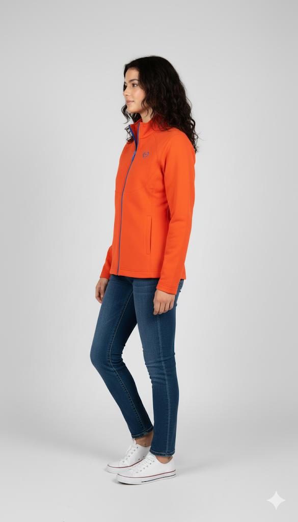 Women's Bright Orange Fleece Jacket
