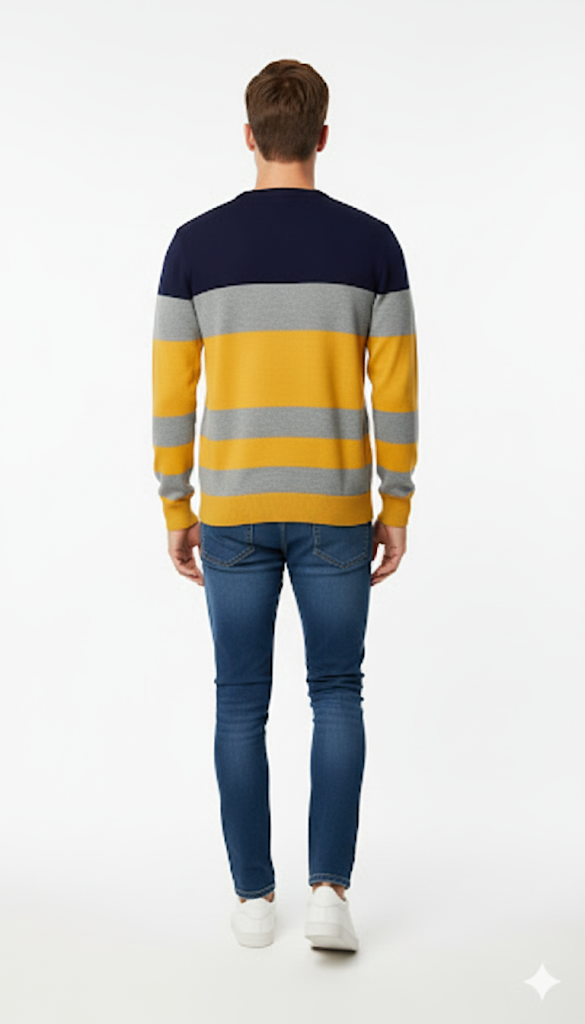 Multi-Tone Block Stripe Sweater