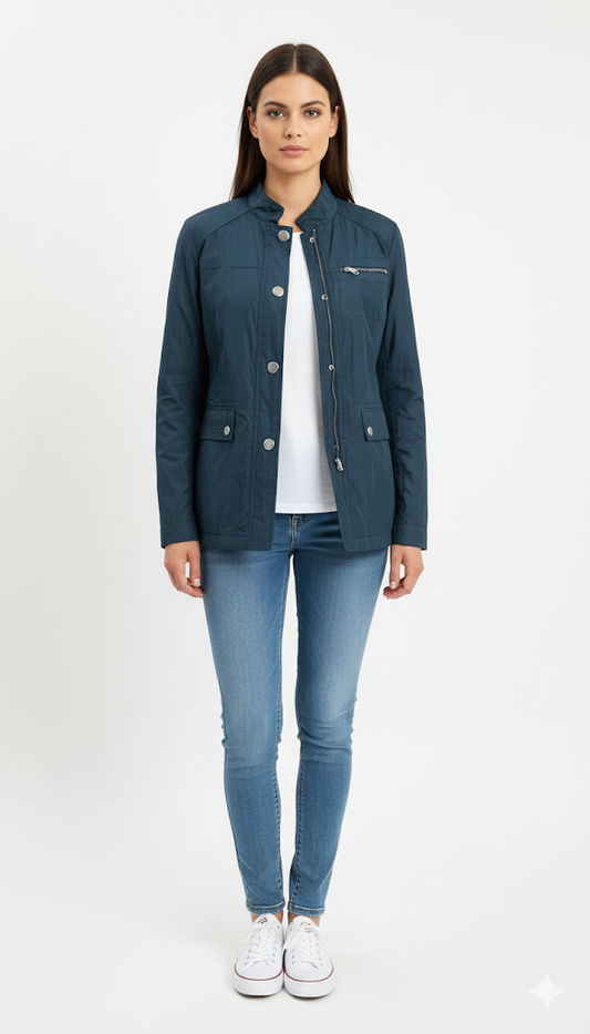 Women's Teal Moto Utility Jacket