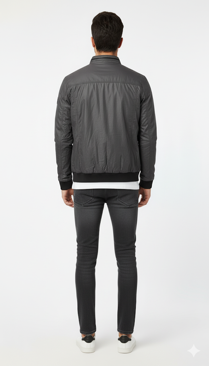 Charcoal Quilted Field Jacket