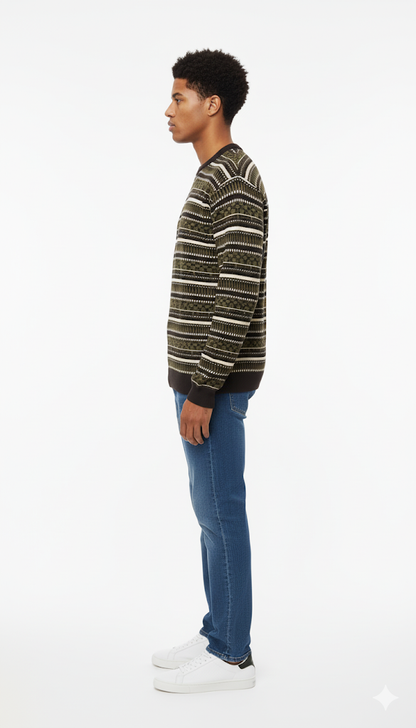 Intricate Fair Isle Crewneck Sweater