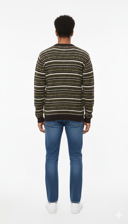 Intricate Fair Isle Crewneck Sweater